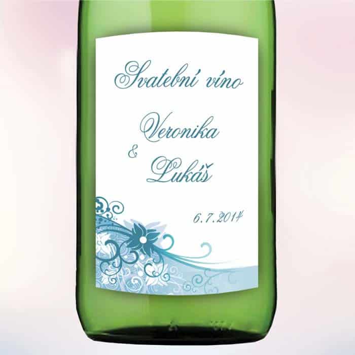 Etiketa na víno Modrý kvítek 5,5 x 8 cm