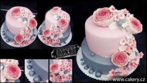 Cakery - svatební dort růžový