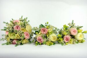 Květiny Detail - Svatební kytice set růžová