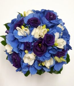 Květiny Detail svatební kytice modrá