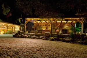 Penzion Kamínek pergola v noci