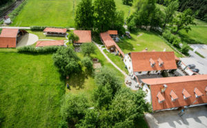 Areál penzionu Kamínek - letecký pohled