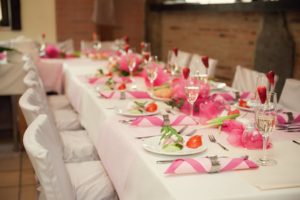 Svatební hostina růžová penzion Kamínek
