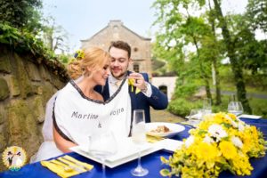 Svatební pár vítězného týmu - oběd