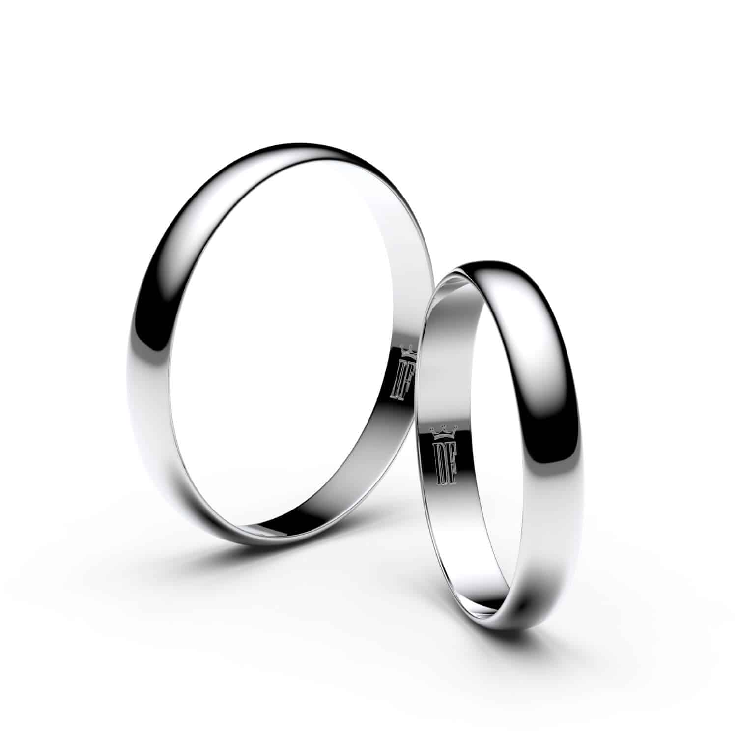 Snubní prsteny z bílého zlata 3 mm - pár 4D30