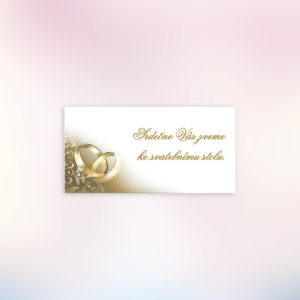 Svatební pozvánka ke stolu - Zlaté prsteny