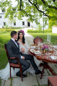 Zámek Třešť svatební tabule v zámeckém parku